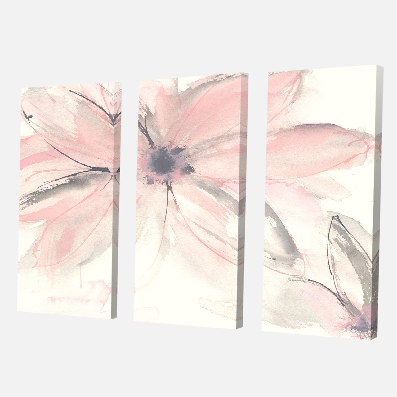 Designart - Pink Shabby Floral II - Shabby Chic Canvas Artwork